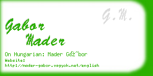 gabor mader business card